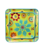 Sue Zipkin Plates  Set of 2, Square, Salad and Dinner Plate Colorful Fes... - $578.60 MXN