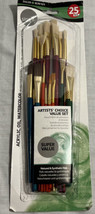 25pcs Artist Paint Brush Full Set Of Brushes for Acrylic,Oil,Watercolor - NEW! - £11.86 GBP
