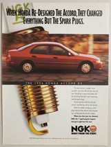 1994 Print Ad 1994 Red Honda Accord DX with NGK Spark Plugs - £10.96 GBP