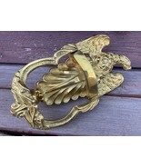 ANTIQUE 1800s BRASS EAGLE DOOR KNOCKER EARLY AMERICAN ORNATE DESIGN 19TH c - £385.62 GBP
