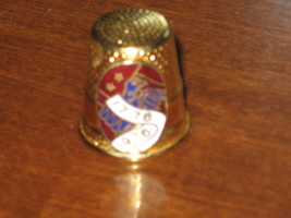 Thimble-Bicentennial-Gold Tone-Enameled Medallion-1776-1976 - £5.41 GBP