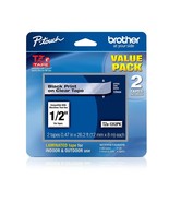 Brother Tape, Retail Packaging, 1/2 Inch, Black on Clear,2 Pack (TZe1312pk) - £29.87 GBP