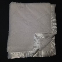Mud Pie Solid White Baby Blanket Lovey SOFT Fleece Satin Trim 30" x 35" - $39.55