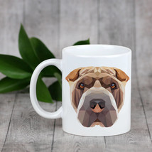 Enjoying a cup with my pup Shar Pei- a mug with a geometric dog - £9.85 GBP