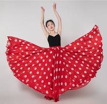 Polka Dot Print Chiffon Skirt Summer Chiffon Skirt Custom Plus Size Beach Skirt image 3