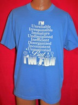 Vintage 80s UNRELIABLE BUT I&#39;M FUN Funny 50/50 Single Stitch T-SHIRT XL ... - $24.73