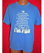 Vintage 80s UNRELIABLE BUT I&#39;M FUN Funny 50/50 Single Stitch T-SHIRT XL ... - $24.73