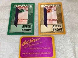 Bob Seger 3 Unused 1986 Concert Backstage Ticket Passes Mystery &amp; American Storm - £19.64 GBP