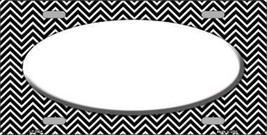 Black and White Chevron Pattern Novelty 6&quot; x 12&quot; Metal License Plate Sign - £4.65 GBP