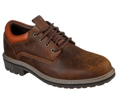 Men&#39;s SKECHERS Alley Way Kranston Oxford Shoes, 204204 /CDB Multiple Sizes Brown - £72.51 GBP