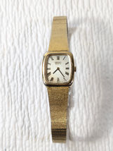 Vintage Seiko Watch Women Gold Tone Silver Dial Rectangle 2320-6349 wris... - $39.00