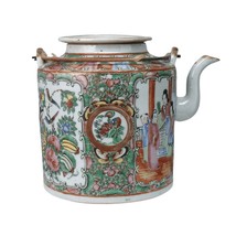 c1860 Chinese Export Famille Rose Medallion Teapot with original cloth c... - £129.50 GBP