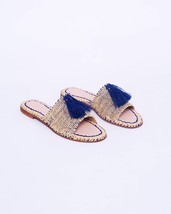 Bohemian Raffia Sandals - Handwoven Women&#39;s Beach Shoes - Natural Fiber ... - £55.94 GBP