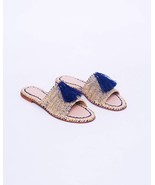 Bohemian Raffia Sandals - Handwoven Women&#39;s Beach Shoes - Natural Fiber ... - £55.05 GBP