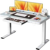 This 48 X 24 Inch Electric Standing Desk With Drawer, Preassembled Top, And Usb - £232.78 GBP