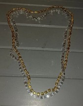 Vintage Silver and Gold Dice Mardi Gras Necklace Beads - $6.00