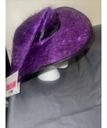 Eyelash Witch Hat Purple Black NWT Adult Halloween Costume Metallic - €16,23 EUR