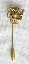 Elegant Baroque Style Butterfly Gold-tone Stick Pin 1960s vintage 2 1/2&quot; - £9.83 GBP