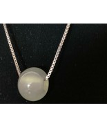 Serpentine Jade Colored 15 MM Bead Pendant on 16” 925 Sterling Silver Chain - $19.00