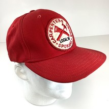 Vintage Red Trucker Hat Spokane Carpenters Union Patch Snapback New Era USA S/M - £26.16 GBP