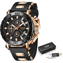 LIGE Brand Watch Men Silcone Sports Watches Men&#39;S Army Quartz  - £46.50 GBP