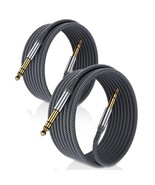 1/4 Inch Trs Instrument Cable 20Ft 2-Pack,Straight 6.35Mm Male Jack Ster... - £34.61 GBP
