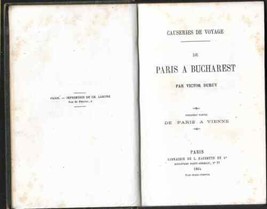Duruy Causeries de voyage De Paris à Bucharest 1864 Travel Book - £83.52 GBP