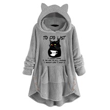 Oala print hoodies women casual ear hat mid length blouse mid sleeve cute koala printed thumb200