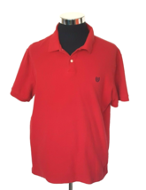 Chaps Polo Shirt Men&#39;s Size XLarge Red 100% Cotton Pique Activewear Casual - £9.46 GBP