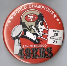 Super Bowl 23 XXIII World Champions San Francisco 49ers pin back button ... - $24.16