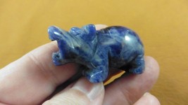 (Y-HIP-570) HIPPO Hippopotamus Blue Gray Sodalite stone Gemstone carving hippos - £11.19 GBP