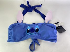 Disney Lilo and Stitch Face Blue Halter Swim Top Swimwear Womens Juniors... - $35.00