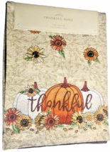 Thankful Pumpkin Sunflower Leaves Table Runner Tapestry 13x72 Fall Thank... - £27.94 GBP