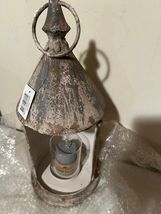 Primitive new chippy tin Candle Lantern with led Candle image 3