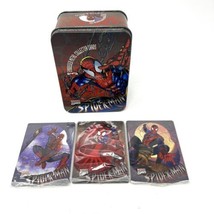 VTG Marvel Comics Spider-Man Decorative Tin W/ 3 Embossed Metal Collector Cards - $19.75