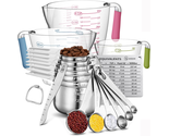 Measuring Cups &amp; Spoons Set Stainless Steel 7 Measuring Cups 6 Measuring... - £42.09 GBP