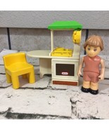 Vintage Little Tikes Dollhouse Figure Kitchen Island Yellow Chair Lot 3 ... - £19.45 GBP