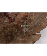 Vintage INRI Crucifix Catholic Jesus Christian Cross Pendant Rosary Neck... - £9.31 GBP