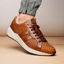 Hand painted genuine Snake calfskin Verona Honey image 8