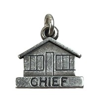 Vintage Sterling Silver- “CHIEF” House Pendant Charm Unmarked Chiefs Hou... - $17.60