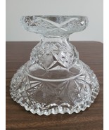 Vintage EAPG punch Bowl Pedestal Stand Stars Saw Tooth - £33.08 GBP