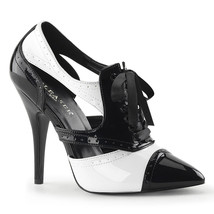 PLEASER Sexy Mafia 20s Black &amp; White Cut Out Spectators Oxfords 5&quot; Heels Shoes - £45.52 GBP