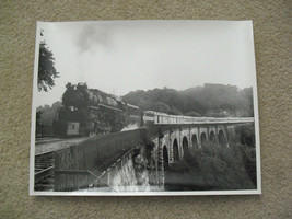 Vintage B&amp;W Train Photograph 11x14 Chessie Locomotive and Train on Bridge - £14.79 GBP