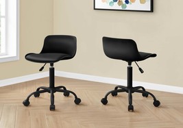 Modern Ergonomic Black Leather Office Chair - Swivel, Adjustable Height - $129.99
