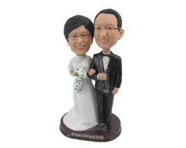 Custom Bobblehead Chinese Wedding Couple In Traditional Wedding Attire - Wedding - £121.50 GBP