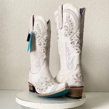 NEW Lane Santorini Cowgirl Western Bridal Boots 12 Ivory Cowboy Bling Wide Calf - £258.77 GBP