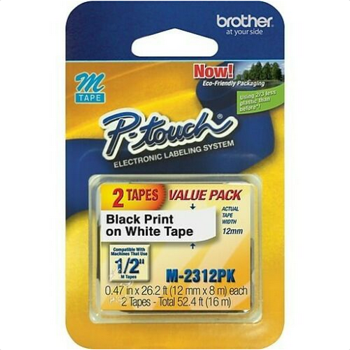 NEW Brother M231 P-Touch Label Tape 1/2&quot; Black on White M2312PK - NEW IN... - $8.86