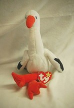 TY Originals Beanie Baby Stilts Stork Fuzzy Plush Toy Animal DOB June 16... - £7.78 GBP