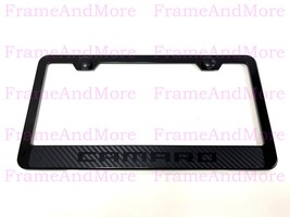 1x Camaro Carbon Fiber Box Style Stainless Black Metal License Plate Frame  - $14.16