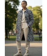 Awesome Michael Kors Zebra Print Cotton Over Coat Size 8 Made Italy - $123.74